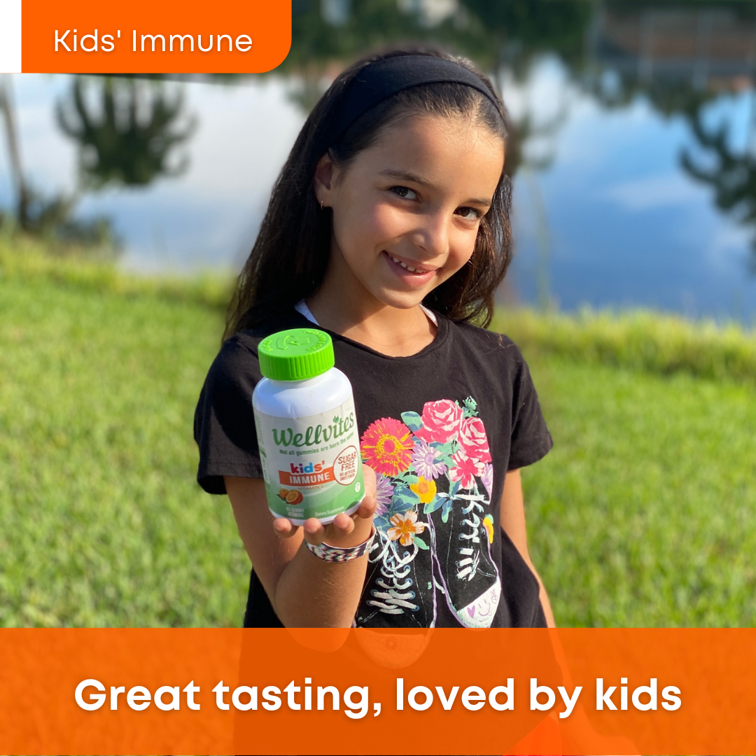 WellVites Kids' Immune Sugar Free Gummies New & Improved Formula, Great tasting, loved by kids
