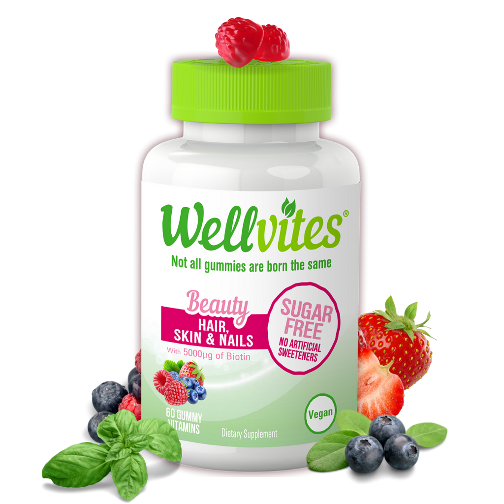 Wellvites Beauty- Hair,Skin & Nails Sugar Free Gummies