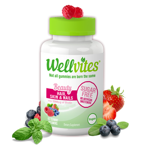 Wellvites Beauty- Hair,Skin & Nails Sugar Free Gummies