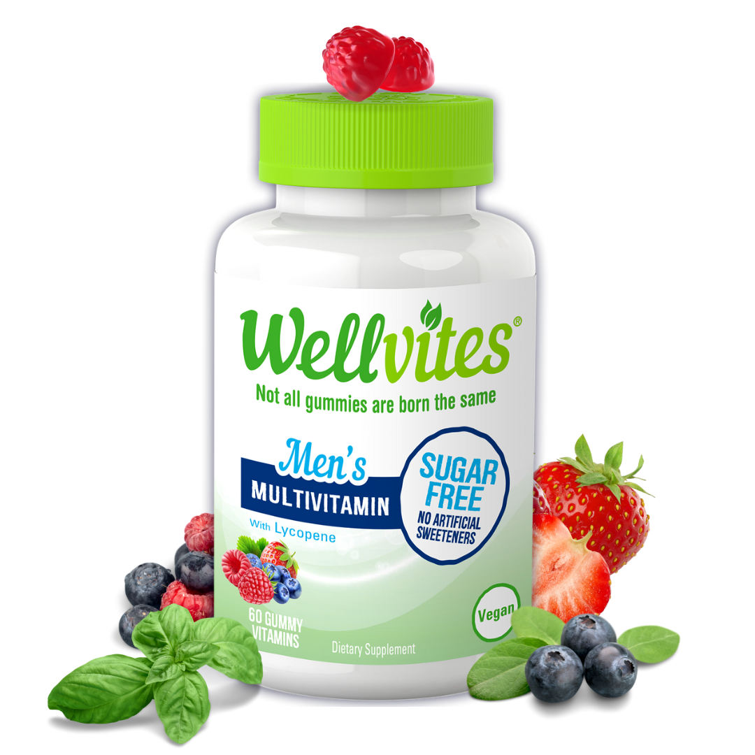Wellvites Men's Multivitamin, sugar free gummies, vegan, gummy vitmamins