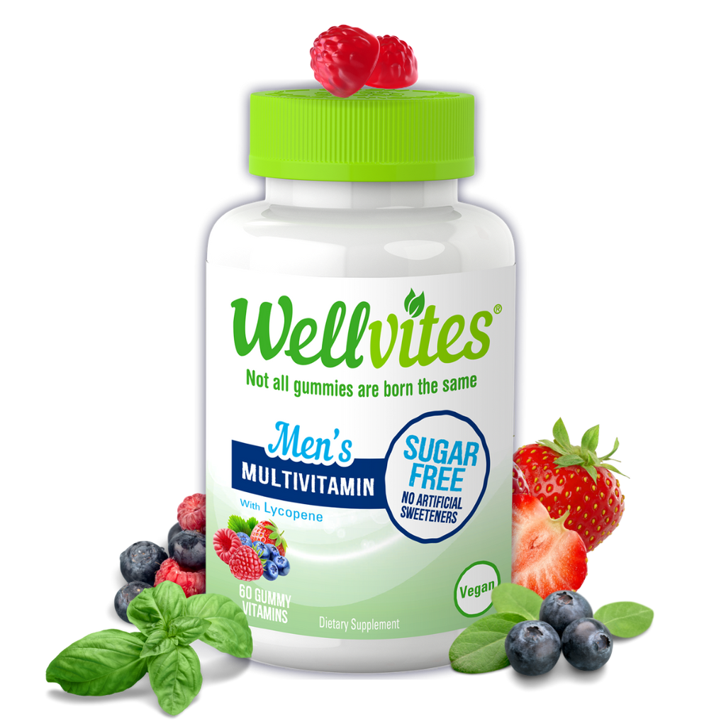 Wellvites Men's Multivitamin, sugar free gummies, vegan, gummy vitmamins